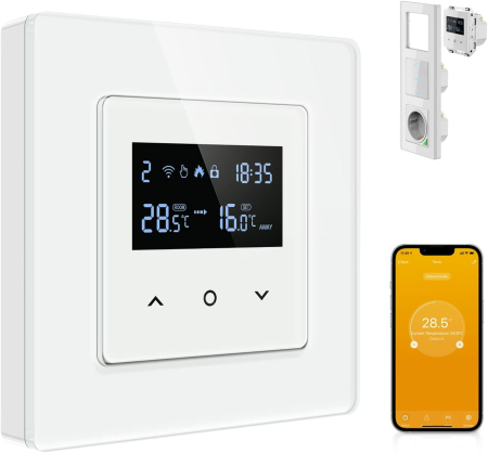 Piese pentru Navomodele - Termostat WiFi MIUCDA Tuya Smart Life pentru Centrală și Încălzire în Pardoseală Compatibil Alexa și Google Home