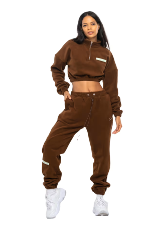 Haine dama - Trening Damă Casual Bej – Set Hanorac și Pantaloni Fleece