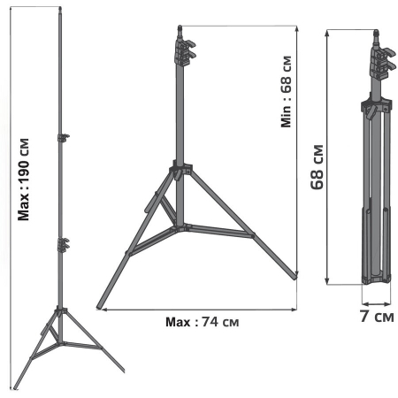 Trepied Maclean MC-163 pentru SONAR, Înălțime Reglabilă 62-190 cm, Sarcină 3kg – Stabilitate pentru Pescuit [5]