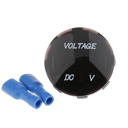 Module electronice - Voltmetru Digital Rotund 5-35V – Afișaj LED Verde, Rezistent la Apă, Ideal pentru Navomodele și Motociclete