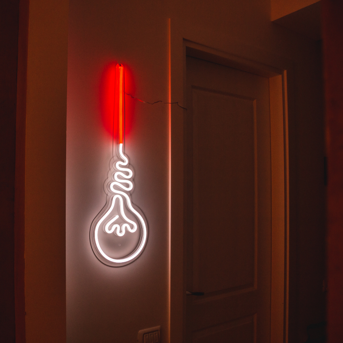 Semn led neon model Filament Bec 76cm x 24cm [2]