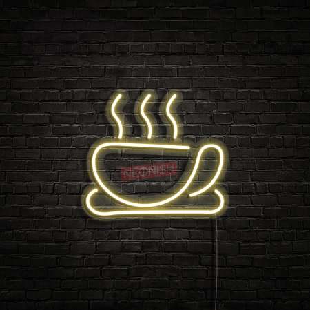 Shop - reclama tip lampa luminoasa decorativa din led neon coffee ceasca cafea pentru cafenea sau decor
