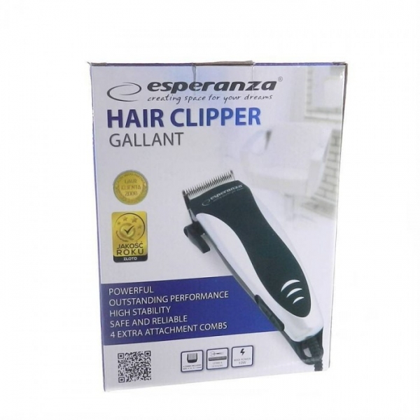 Masina de tuns ergonomica  cu motor rotativ, usor de utilizat si curatat, lame din otel inoxidabil, include 4 piepteni, periuta de curatare [4]