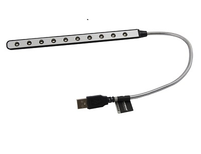 Lampa USB cu 10 LED-uri pentru notebook, laptop sau computere, lumineaza uniform tastatura, 26cm lungime [2]