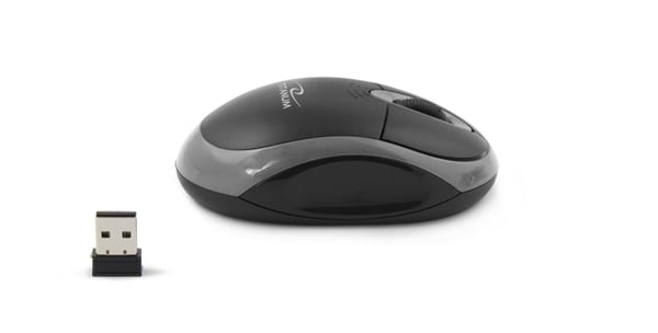 Mouse wireless 3D optic, Titanum Vulture, 1000dpi, 2.4GHz, cu forma ergonomica, 3 butoane, negru-gri [3]