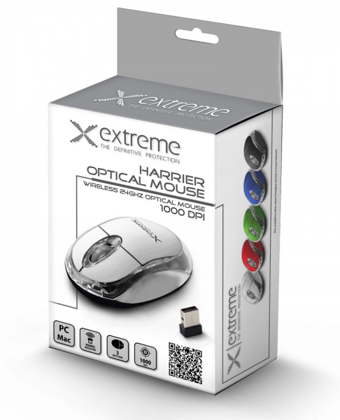 Mouse wireless 3D optic, extreme, 1000dpi, 2.4GHz, cu forma ergonomica, 3 butoane, alb [2]