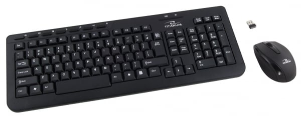 Tastatura si Mouse set 3D wireless 2.4GHz, Titanum Orlando, negru, nano receiver, consum redus de energie, taste rezistente imprimare in material [1]
