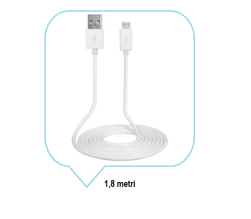 Cablu date si alimentare MICRO USB 2.0 A-B M / M 1.8 metri culoarea alba [2]