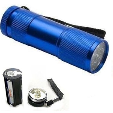Lanterna  din aluminiu cu 9 LED-uri superluminoase  rezistenta la socuri si umezeala culoare albastra [2]