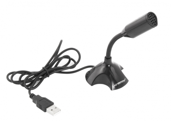 Microfon pentru PC si laptop cu USB, lungime cablu 1m, negru [2]