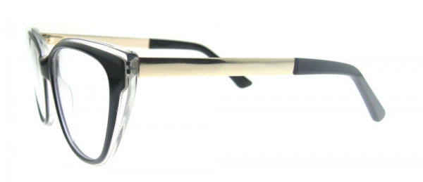 Rame de ochelari, model de dama, design modern, negru cu albastru, include toc si laveta [2]
