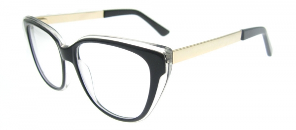 Rame de ochelari, model de dama, design modern, negru cu albastru, include toc si laveta [3]