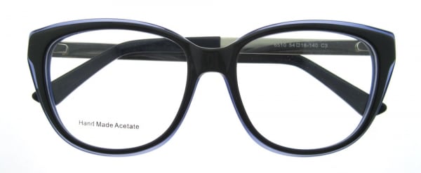 Rame de ochelari, model de dama, design modern, negru cu albastru, include toc si laveta [1]