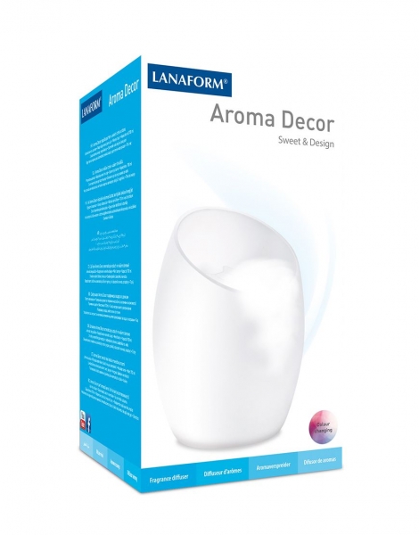 Difuzor de arome, uleiuri esentiale Aroma Decor, iluminare LED cu 6 culori, design modern, alb [3]