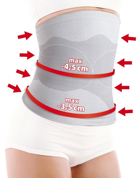 Centura pentru slabit Mass & Slim turmalina, efect in combaterea celulitei si reducerea dimensiunii taliei, elastica, gri, XL [2]