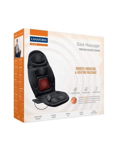 Saltea masaj spate cu vibratii si incalzire Lanaform, 5 motoare, 4 zone masaj, 4 intensitati, timer programabil [5]