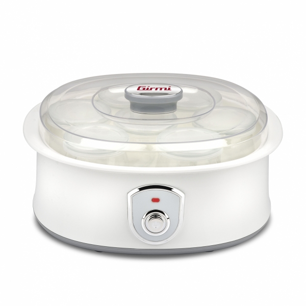 Aparat pentru preparat iaurt cu 7 borcane de sticla x 180ml cu capac, 20w, alb Girmi Italia [2]