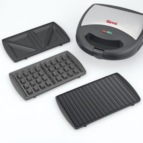 Sandwich maker Girmi 3 in 1 cu placi detasabile, sandwich, gratar, vafe, indicator LED, control automat temperatura [2]