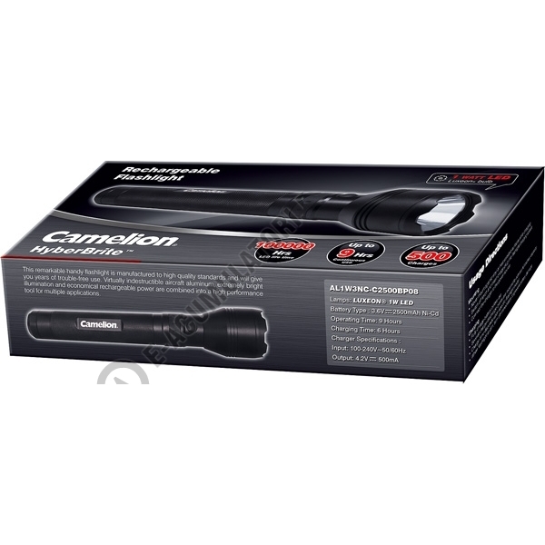 Lanterna Camelion T8, HyberBrite  Reincarcabile, AL3W3NC-C2500BP08 [2]