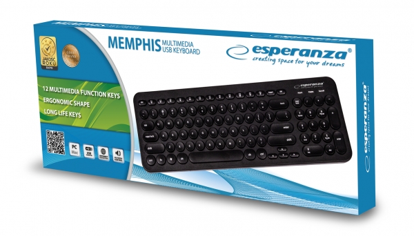 Tastatura Memphis cu taste rotunde, forma ergonomica, USB, cablu 1.5m taste imprimate cu culoare permanenta, 12 taste programabile [2]