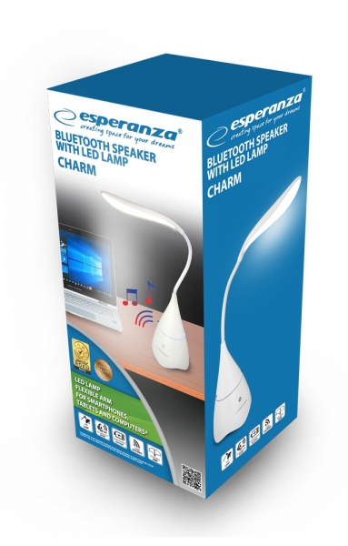 Boxa Charm cu lampa LED si Bluetooth, aux in, distanta 10m, acumulator Li-poly: 1200mAh, alb [3]