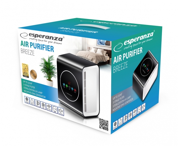Purificator aer BREEZE cu 3 filtre si generator de ioni negativi capacitate 30 MC/h [4]
