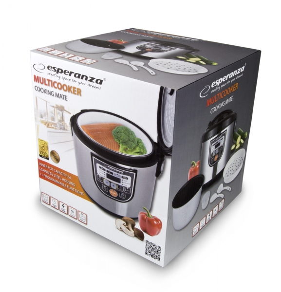Multicooker din inox cuva 5L, panou comanda digitala smart cu 11 functii presetate sau programabile [5]