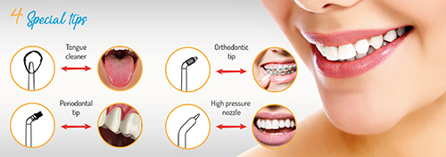 Irigator oral cu 7 capete interschimbabile 600 ml 10 setari presiune [7]