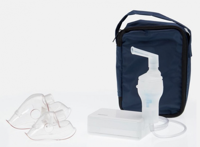 Aparat aerosoli nebulizator 3ml/minut cu compresor kit portabil Lanaform Belgia compatibil copii si adulti capacitate cupa 10ml dimensiuni particule 0.3 μm  alimentare USB sau 4 x AAA [2]