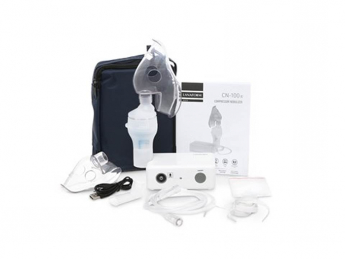 Aparat aerosoli nebulizator 3ml/minut cu compresor kit portabil Lanaform Belgia compatibil copii si adulti capacitate cupa 10ml dimensiuni particule 0.3 μm  alimentare USB sau 4 x AAA [7]