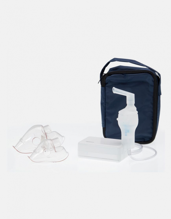 Aparat aerosoli nebulizator 3ml/minut cu compresor kit portabil Lanaform Belgia compatibil copii si adulti capacitate cupa 10ml dimensiuni particule 0.3 μm  alimentare USB sau 4 x AAA [6]