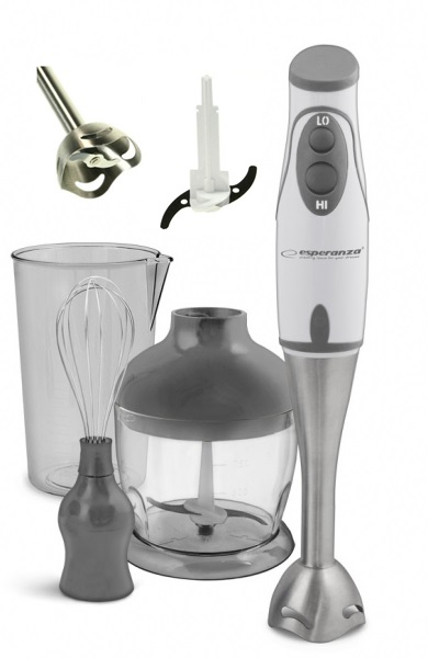 Blender chopper si mixer 3 in 1 din otel inoxidabil cu 2 vase gradate de 500 ml si 750 ml Esperanza Gri [5]