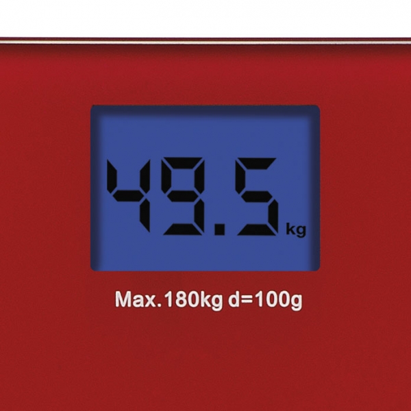 Cantar electronic de persoane Girmi, ecran LCD, sticla securizata, rosu 180 kg max, oprire automata [3]
