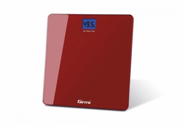 Cantar electronic de persoane Girmi, ecran LCD, sticla securizata, rosu 180 kg max, oprire automata [4]
