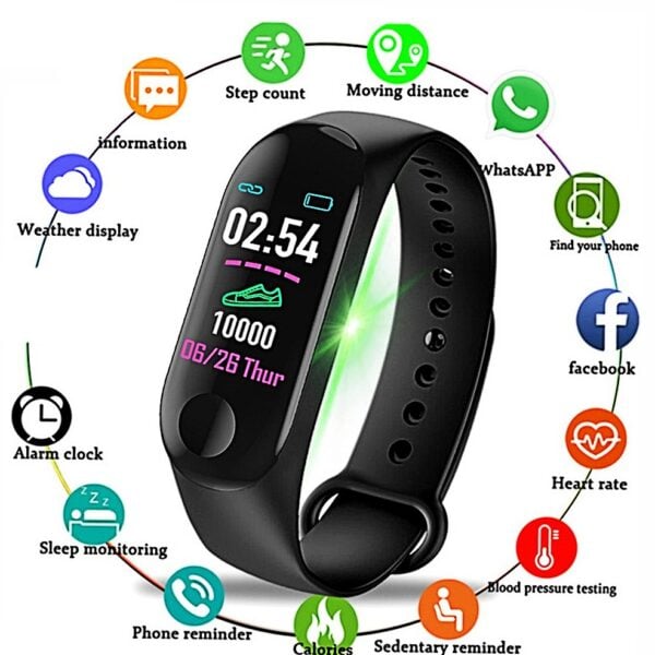 Bratara fitness smartwatch MEM5K Bluetooth, Tensiometru, Pulsoximetru, Ritm Cardiac, Pedometru, Monitorizare Somn, Activitati, Notificari, Negru + bratara de schimb orange [3]