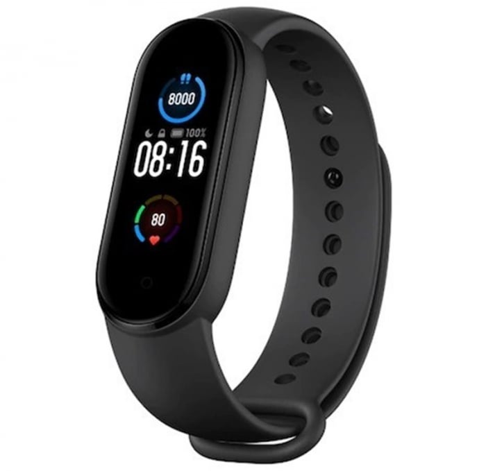 Bratara fitness smartwatch MEM5K Bluetooth, Tensiometru, Pulsoximetru, Ritm Cardiac, Pedometru, Monitorizare Somn, Activitati, Notificari, Negru + bratara de schimb orange [7]