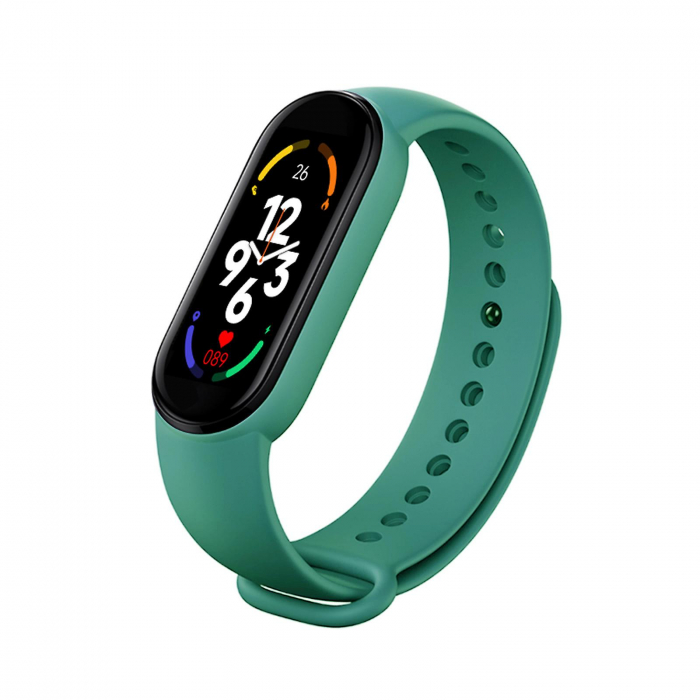 Bratara fitness smartwatch MEM7G Bluetooth, Tensiometru, Pulsoximetru, Ritm Cardiac, Pedometru, Monitorizare Somn, Activitati, Notificari, rezistent umezeala IP67 Verde [5]
