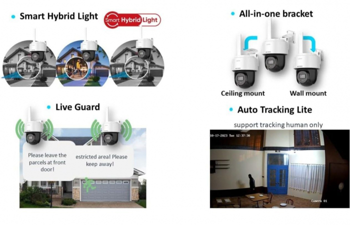 Camera supraveghere PT IP, 4MP, lentila 2.8mm, IR 30m, WL 30m, Audio, PoE, Smart Hybrid-Light, Human&Auto-Tracking – Hikvision [4]