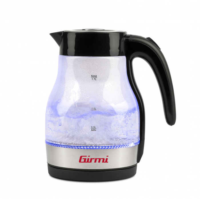 Cana electrica cu infuzor filtru ceai inox Girmi BL51, 1.7l, 2200w,  gradata, LED, oprire automata, sticla securizata [2]