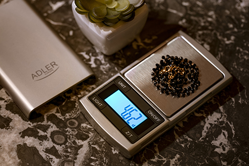 Cantar electronic de bijuterii cu precizie ridicata 0.01g, ecran LCD iluminat, gri, 2 baterii CR2032 incluse [4]