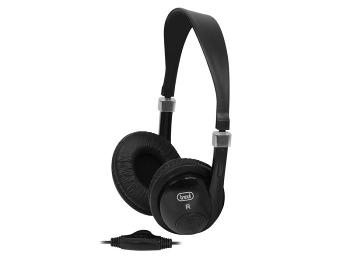 Casti Stereo pentru televizor Cavo pliabile Trevi 0636 cu fir lung de 5m, izolatie fonica perfecta, control volum pe fir jack 3.5 mm conexiune si pentru TV frecventa 20-22000 Hz impedanta 32 Ώ negru [4]