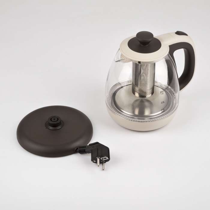 Cana electrica cu filtru ceai inox Girmi BL41, 1l, sticla gradata, iluminare LED, oprire automata, alba [4]