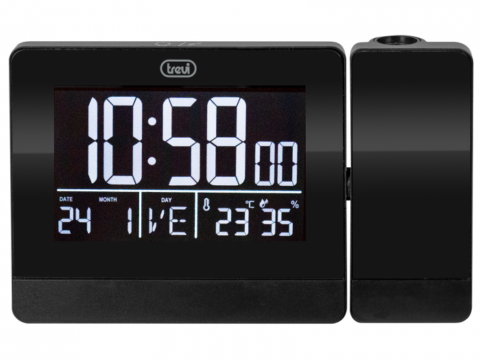 Ceas desteptator cu proiectie pe tavan, afisare hygrometru, termometru, calendar, iesire USB incarcare telefon Trevi Italia 88400 [3]