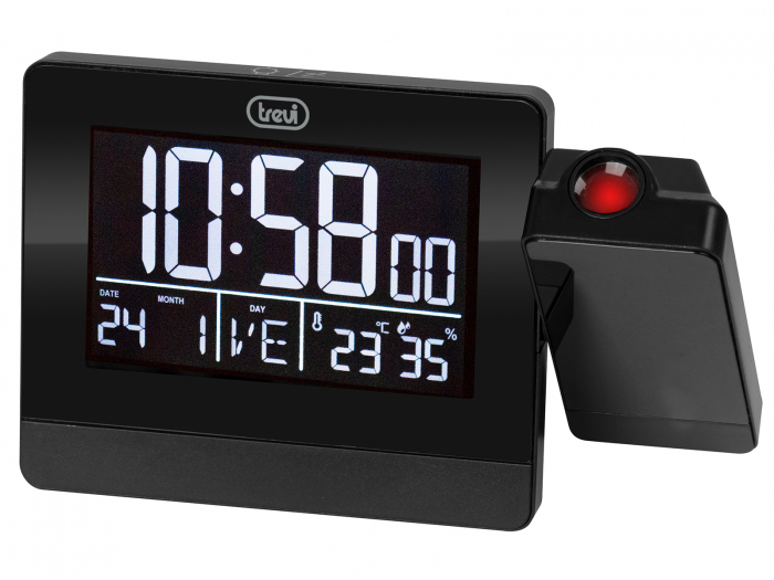 Ceas desteptator cu proiectie pe tavan, afisare hygrometru, termometru, calendar, iesire USB incarcare telefon Trevi Italia 88400 [4]
