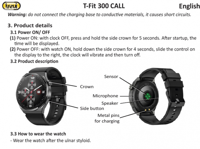 Ceas Smartwatch Trevi Italia carcasa metal IP67 microfon si speaker functie apel, mesaje, monitor sanatate, sport,retele sociale, sistem vocal,Bluetooth,Android,IOS bratara metal de schimb negru [5]