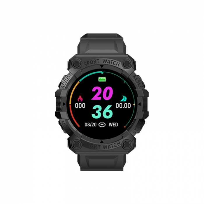 Ceas Smartwatch FD68, 1.3" ecran IPS, design sport, Bluetooth, monitorizare sanatate si activitati sportive Android IOS negru [2]
