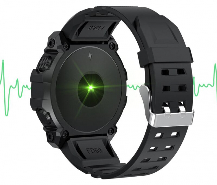 Ceas Smartwatch FD68, 1.3" ecran IPS, design sport, Bluetooth, monitorizare sanatate si activitati sportive Android IOS negru [4]