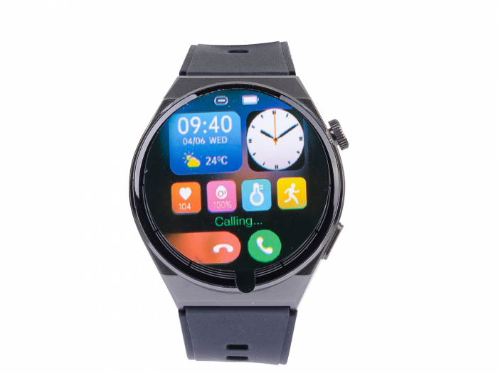 Ceas Smartwatch Trevi Italia carcasa metal IP67 microfon si speaker functie apel, mesaje, monitor sanatate, sport,retele sociale, sistem vocal,Bluetooth,Android,IOS bratara metal de schimb negru [4]