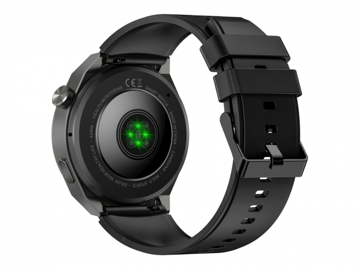 Ceas Smartwatch Trevi Italia carcasa metal IP67 microfon si speaker functie apel, mesaje, monitor sanatate, sport,retele sociale, sistem vocal,Bluetooth,Android,IOS bratara metal de schimb negru [3]