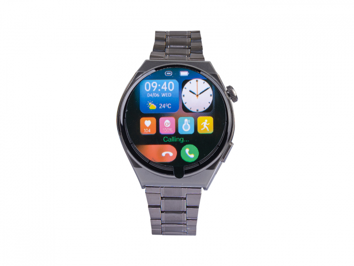 Ceas Smartwatch Trevi Italia carcasa metal IP67 microfon si speaker functie apel, mesaje, monitor sanatate, sport,retele sociale, sistem vocal,Bluetooth,Android,IOS bratara metal de schimb negru [2]